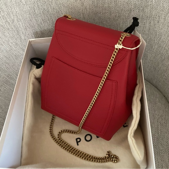 Polene Numéro Un Mini Leather Red Shoulder Crossbody Bag - Picture 3 of 7